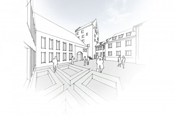 Innenhof Perspektive Architekt Braunger Wörtz