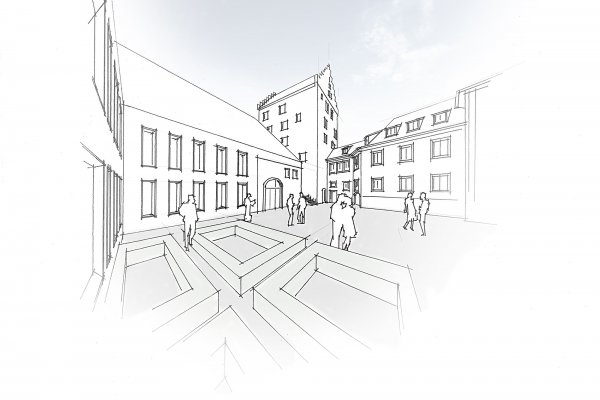 Innenhof Perspektive Architekt Braunger Wörtz