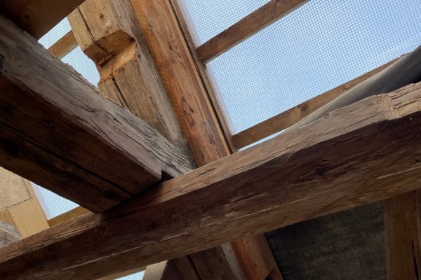 Bauhütte Ravensburg historischer Dachgebälk